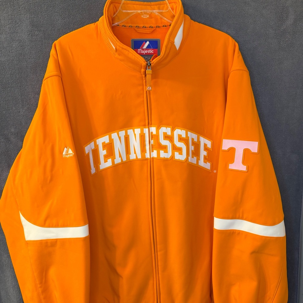 Tennessee Volunteers Jacket Mens 2XL Orange Full Zip Fleece Lined NCAA